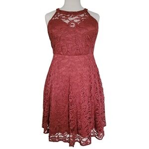 Torrid Marsala Lace Over Fit and Flare Skater Dress Plus Size 30